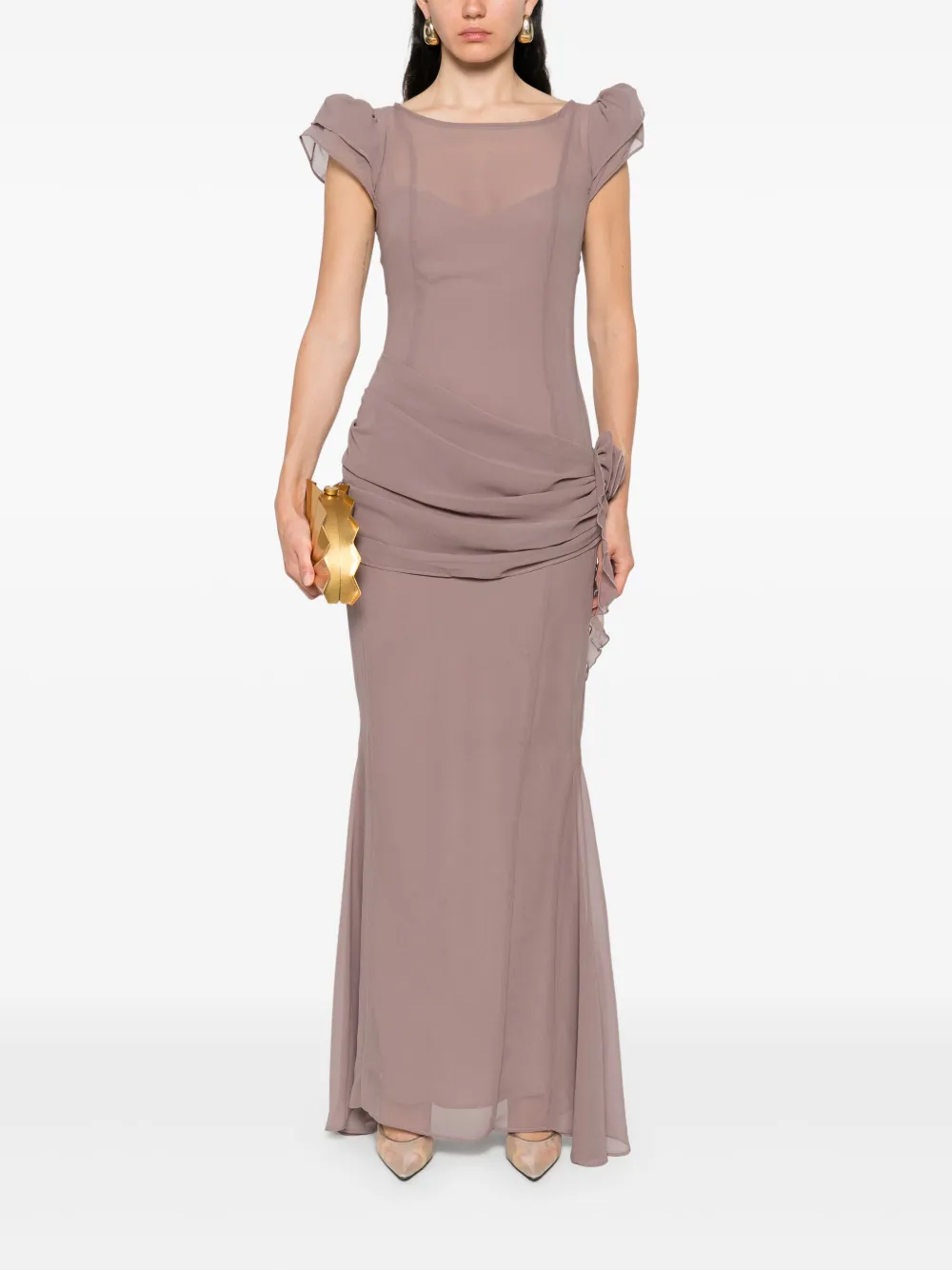 De La Vali short sleeve dress - Bruin