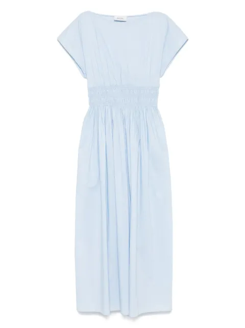 Matteau shirred-waist midi dress