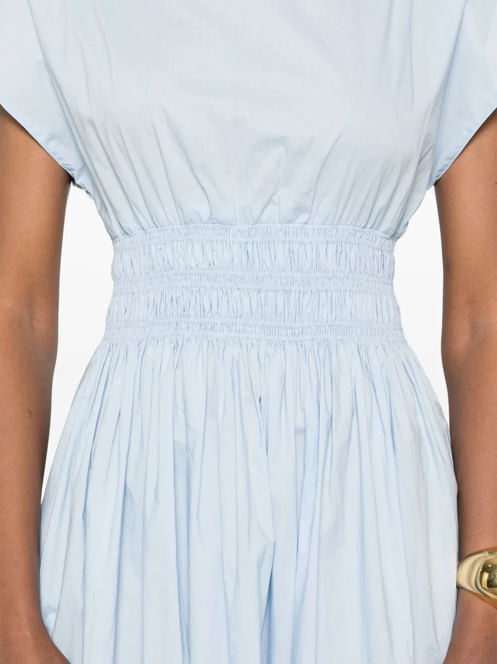 Matteau Midi-jurk met gesmockte taille Blauw