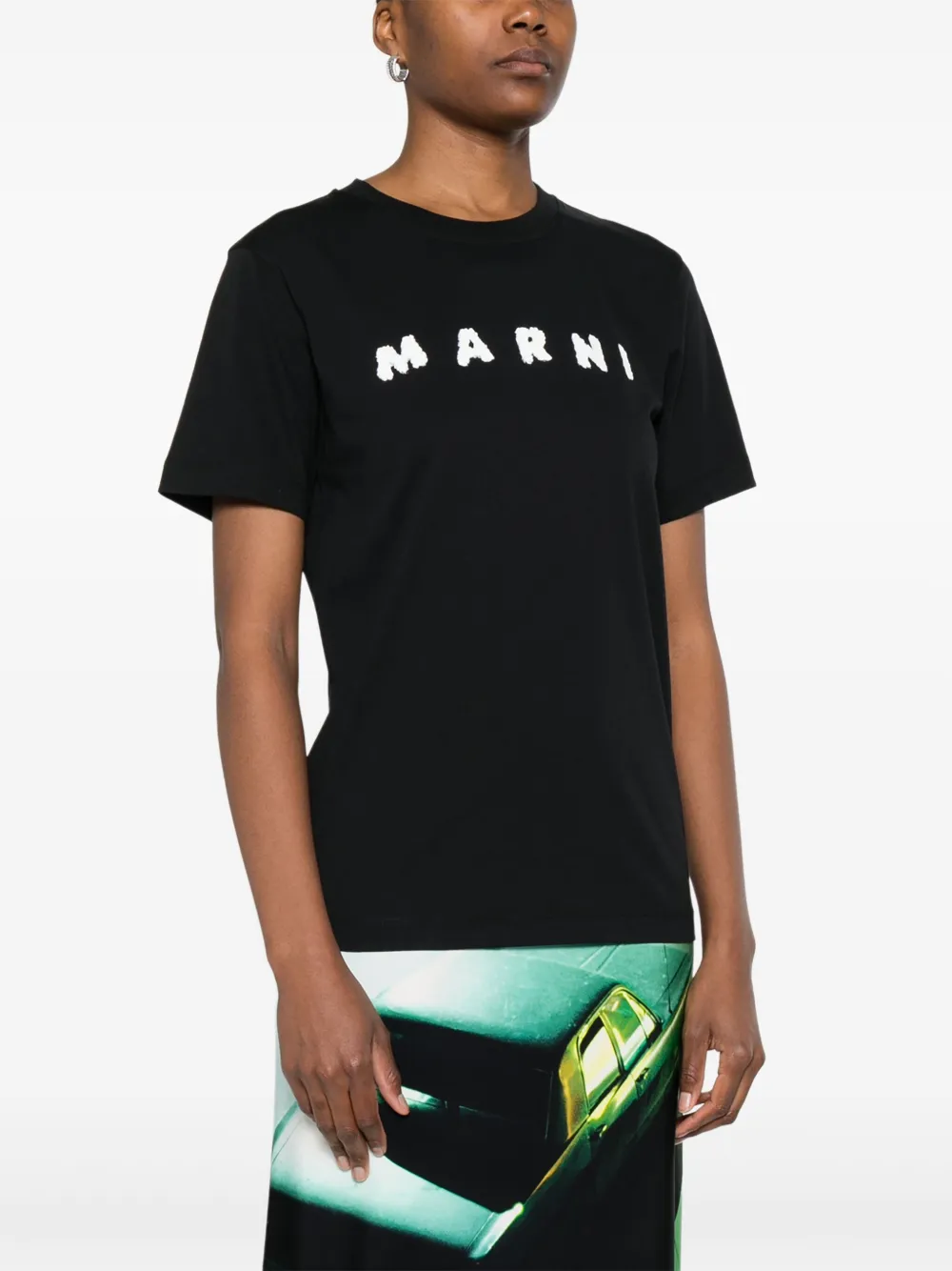 Marni T-shirt met grafische print Zwart