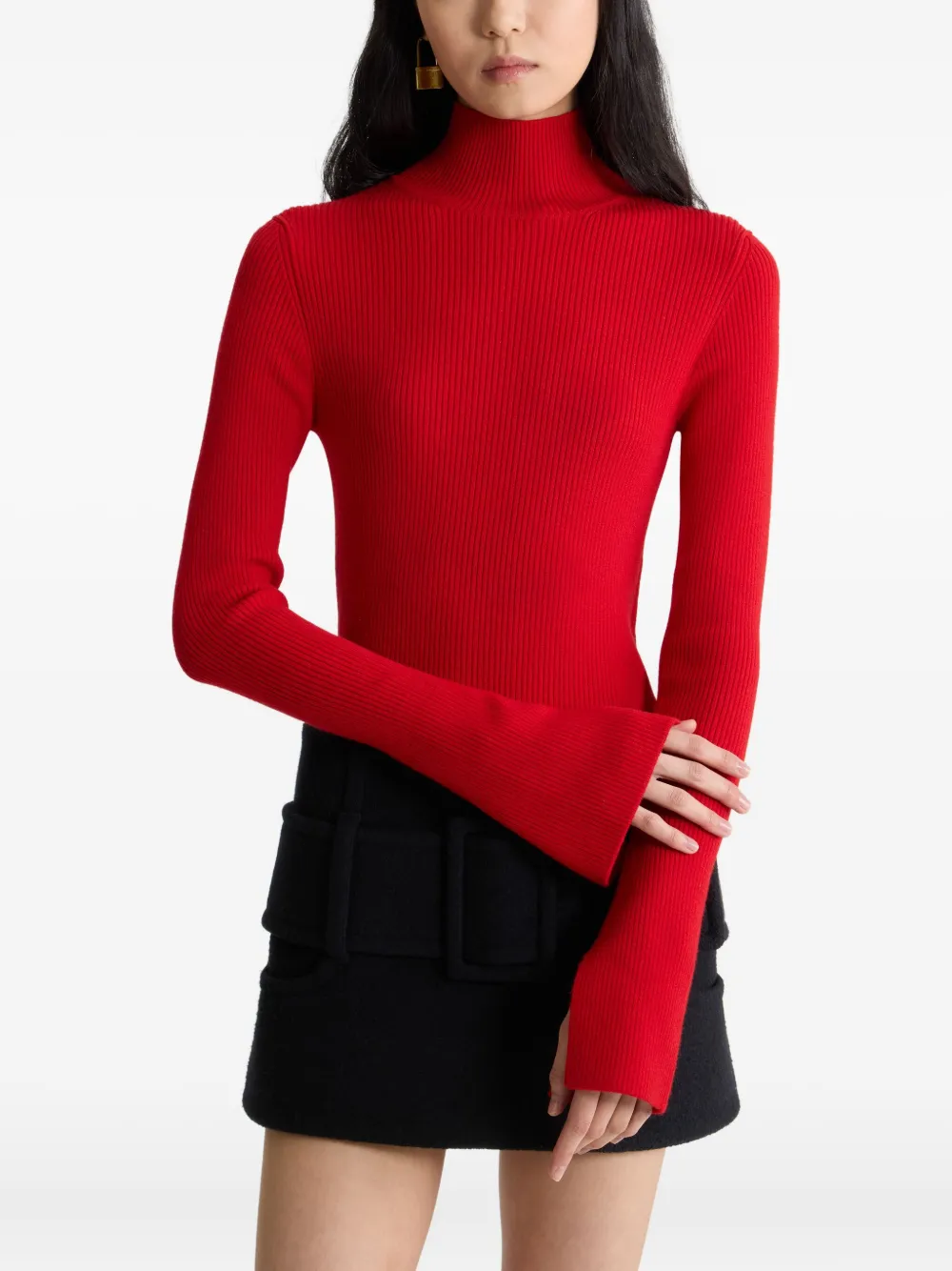 Patou Geribbelde coltrui Rood