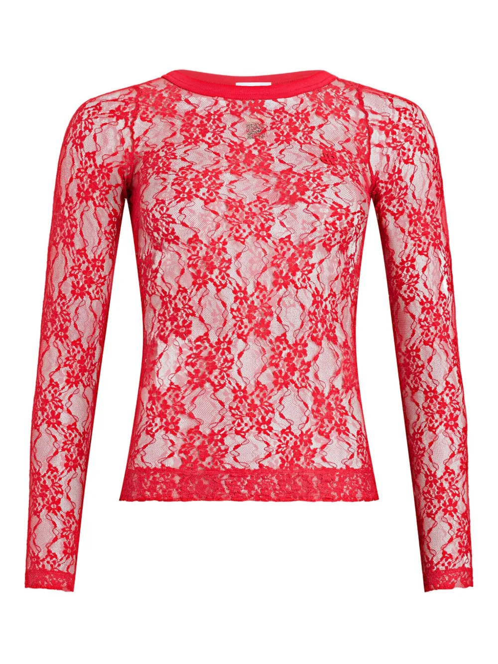 Patou Floral-pattern Lace Tank Top In Red
