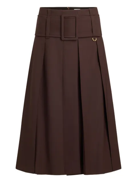 Patou belted pleated midi skirt