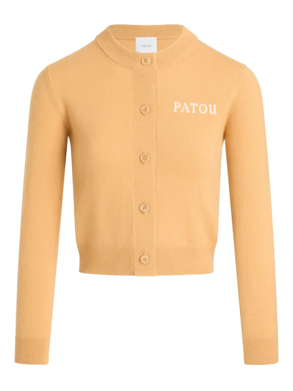 Patou Intarsia Cardigan In Orange