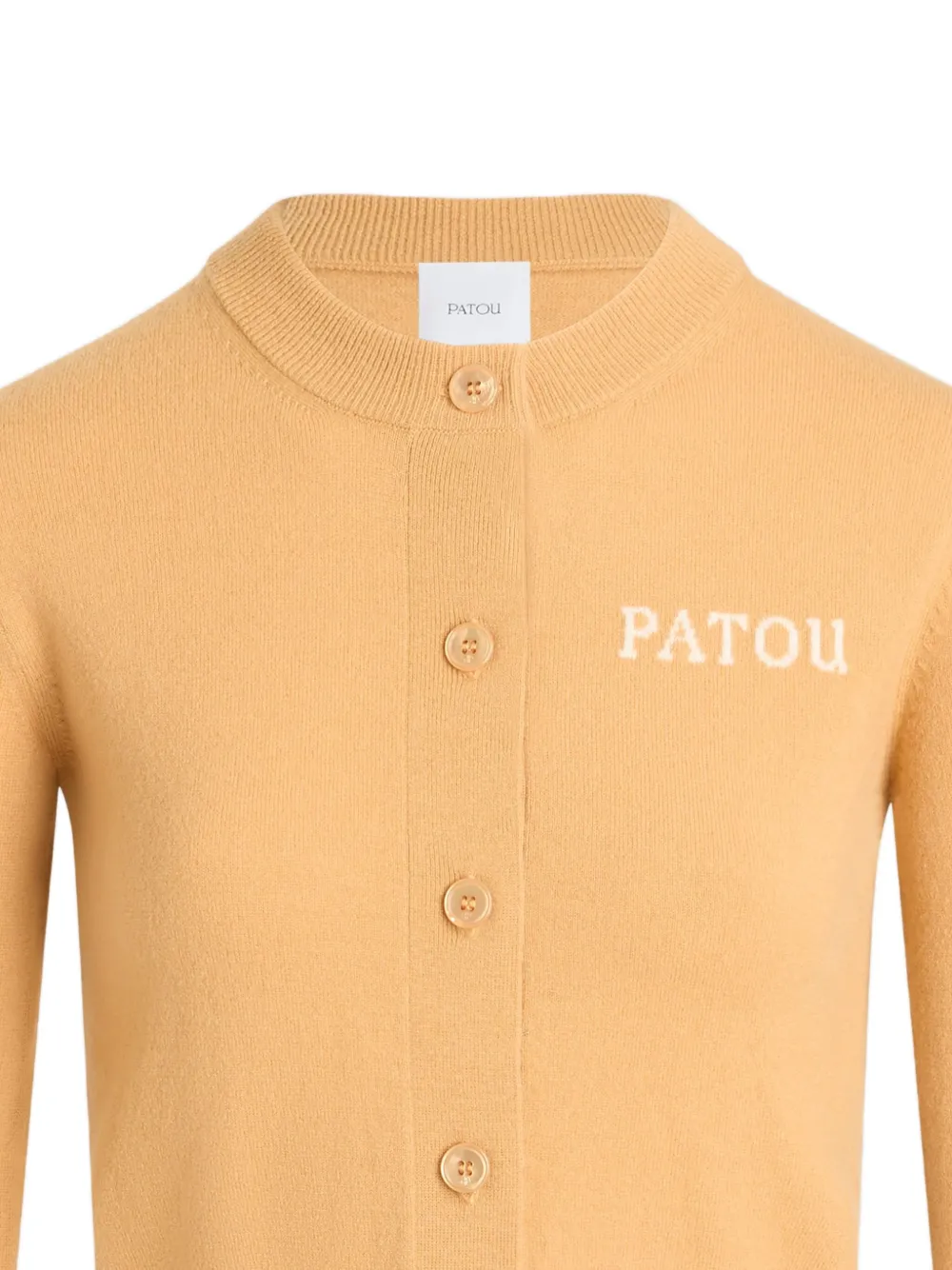Patou Intarsia Cardigan In Orange