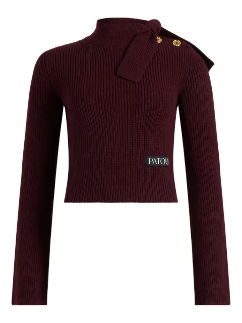 Patou scarf-collar sweater 