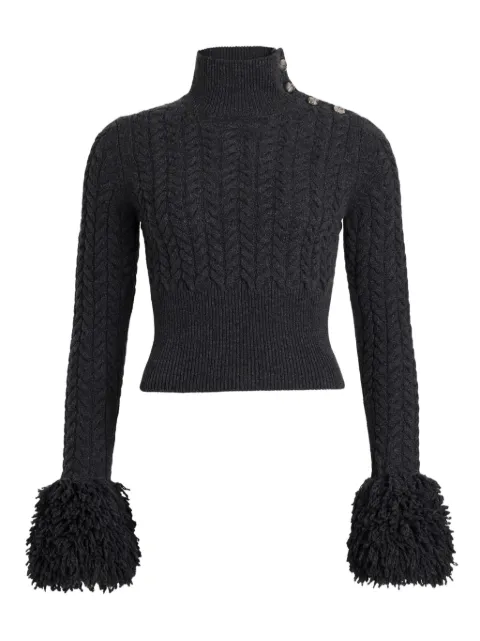 Patou cable-knit fringe-trimmed jumper