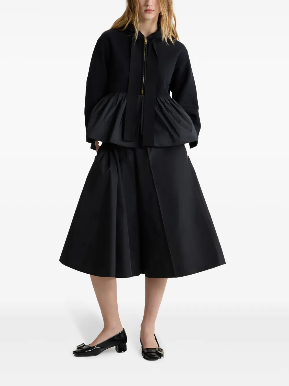 Patou Asymmetrische faille shorts Zwart