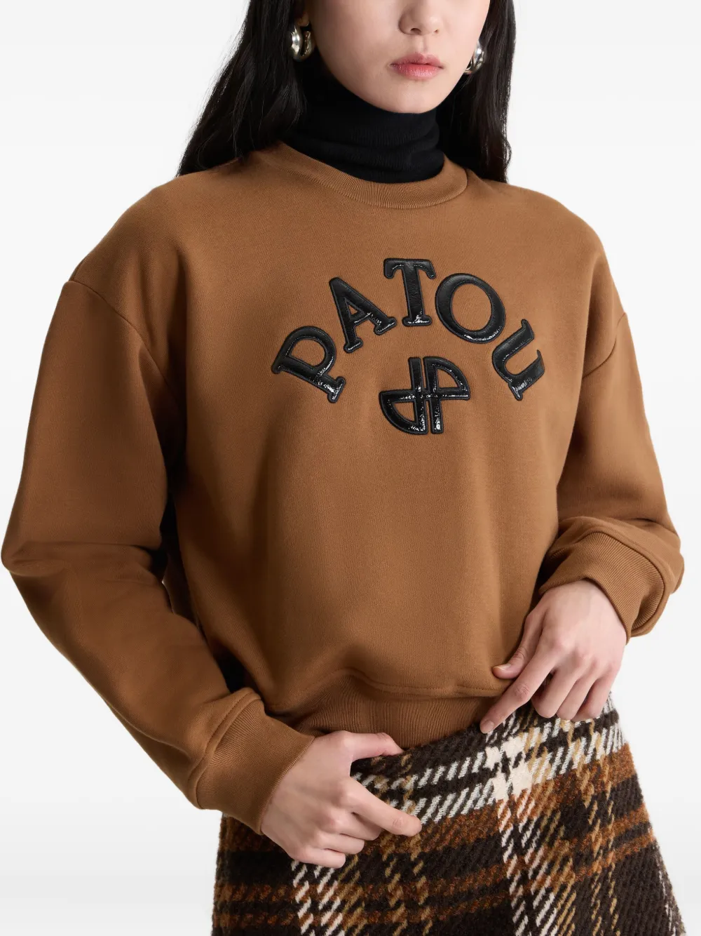 Patou Sweater met logopatch Bruin
