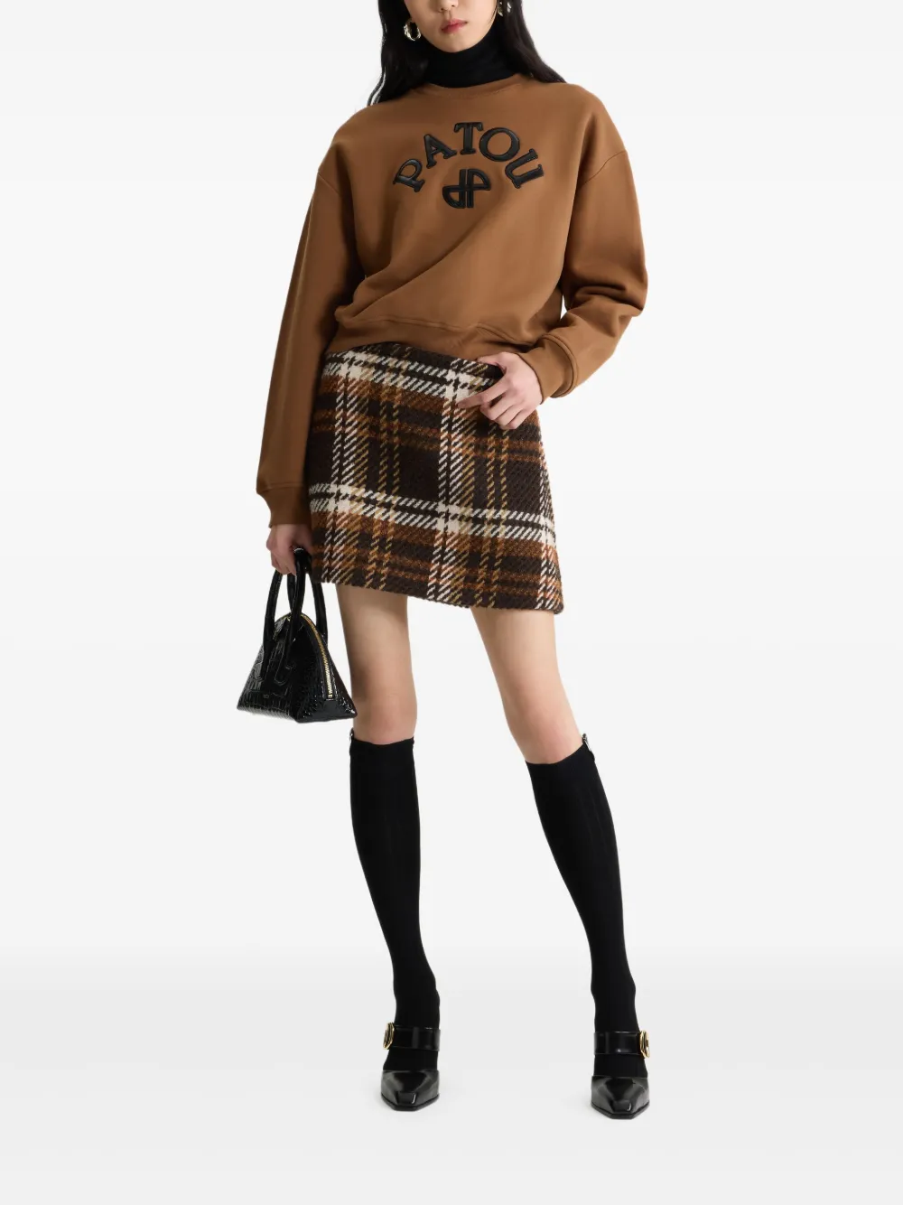 Patou Sweater met logopatch Bruin