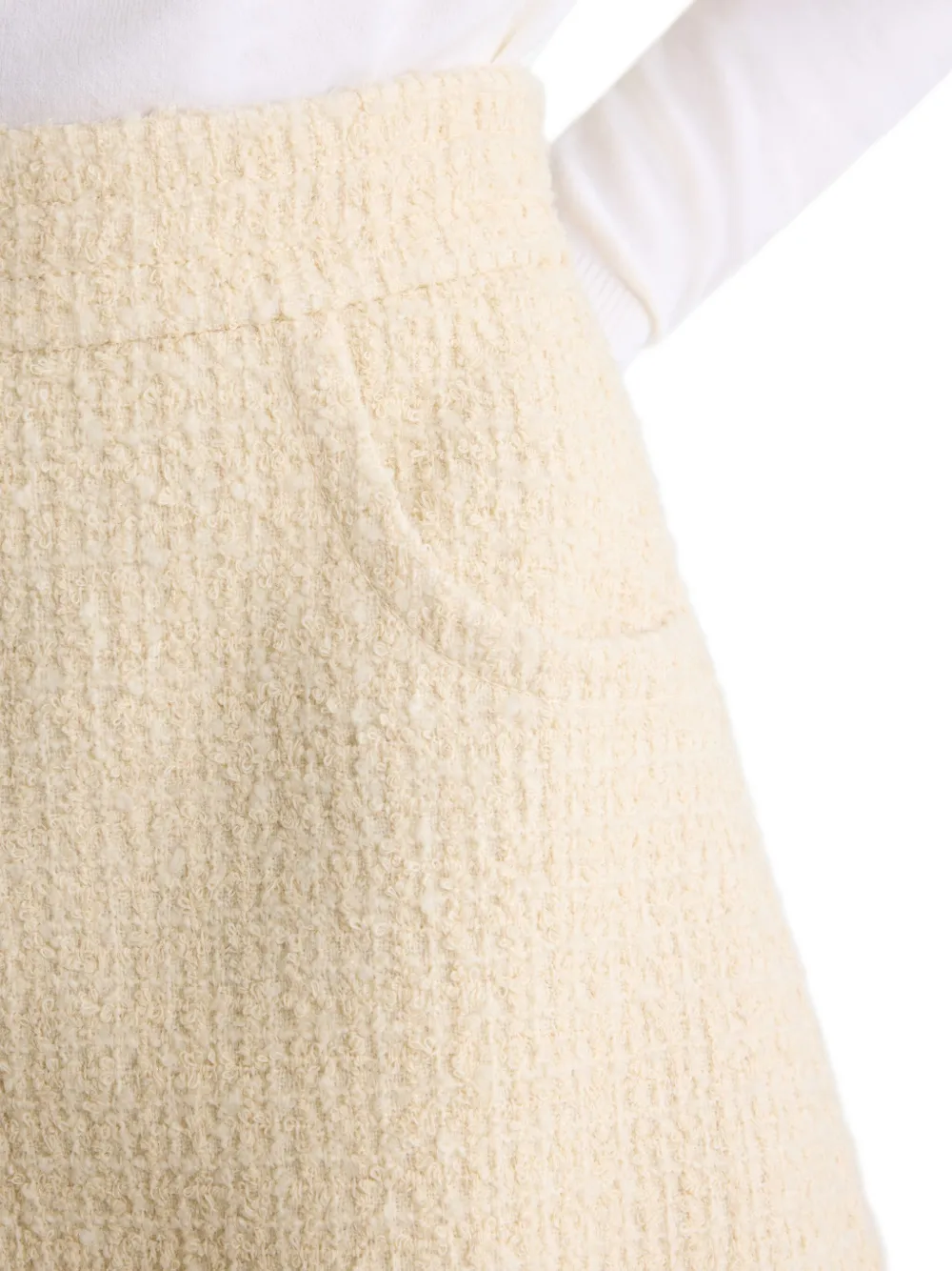 Patou Asymmetrische tweed rok Beige