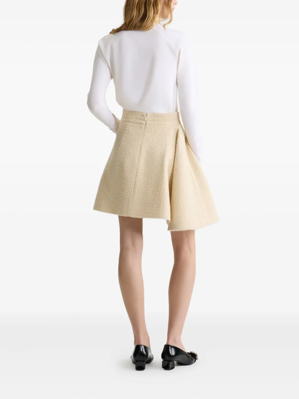 Patou Asymmetrische tweed rok - Beige