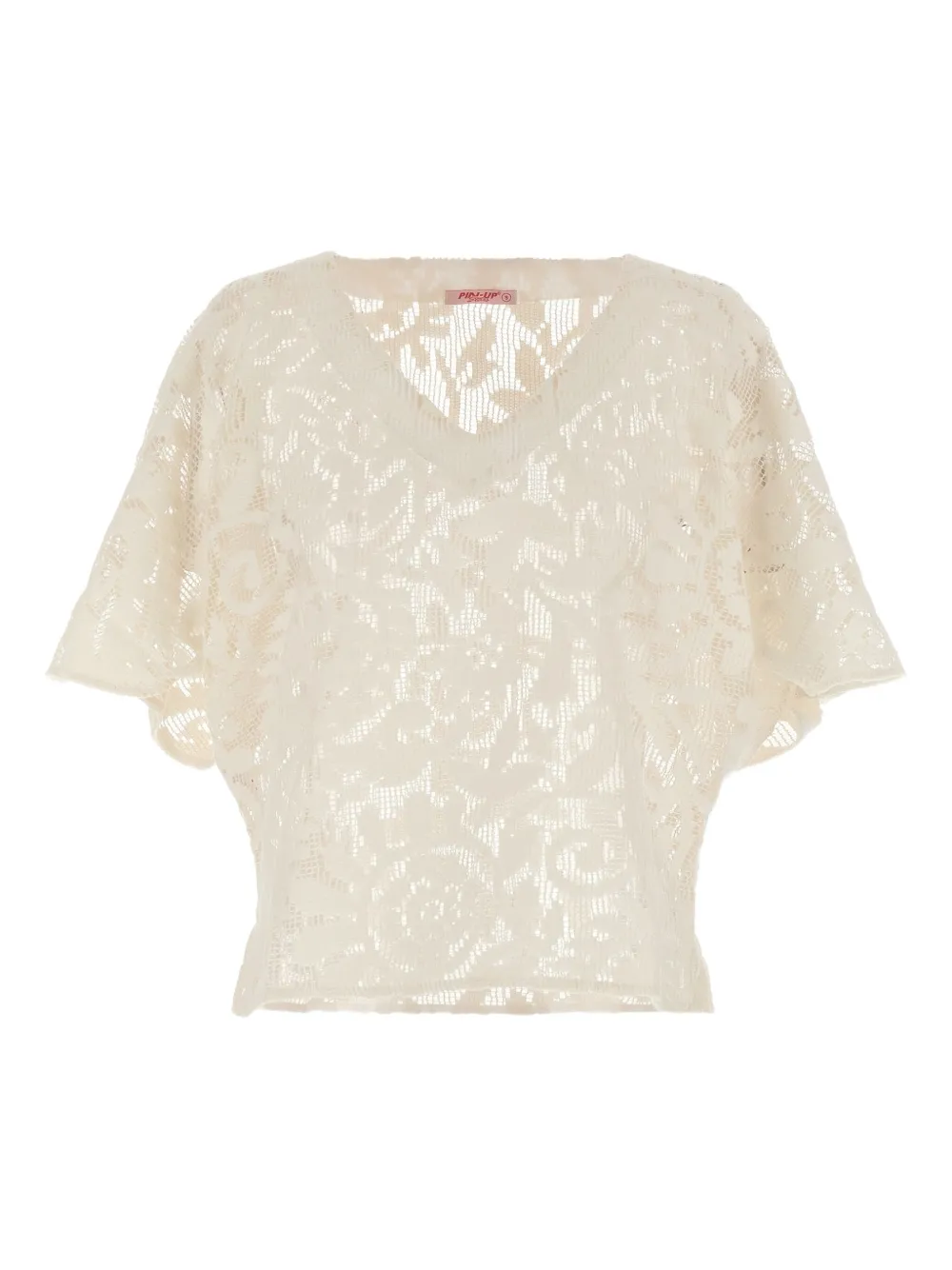 Pin Up Stars blusa de playa con cuello en v | blanco | Image 1