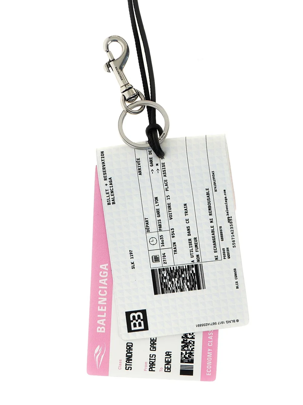 Balenciaga Train Ticket sleutelhanger Wit