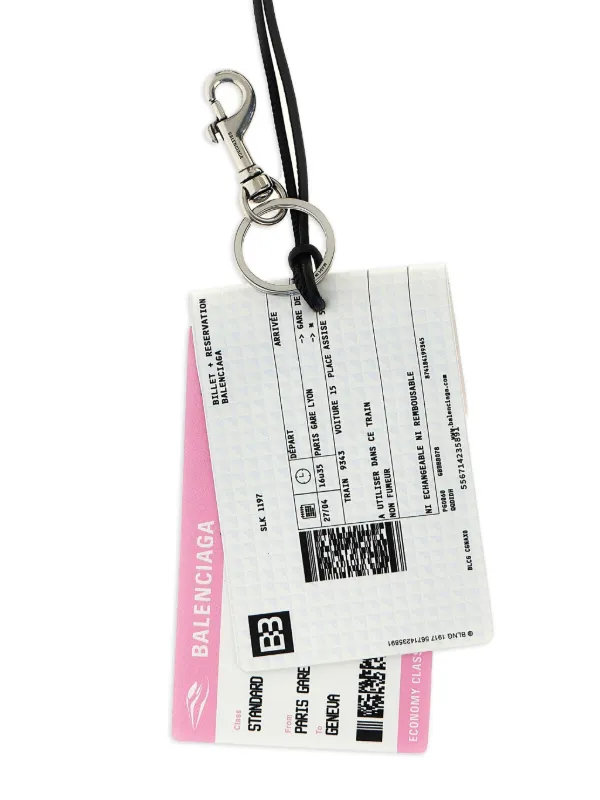 【関税込み】Balenciaga ホワイト Train Ticket キーホルダー Balenciaga Train Ticket キーチェーン | ホワイト | FARFETCH JP