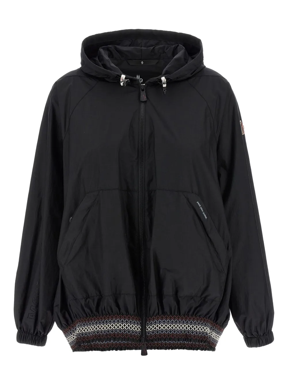 Moncler Grenoble Samedans Jacket mesh-trimmed jacket Zwart