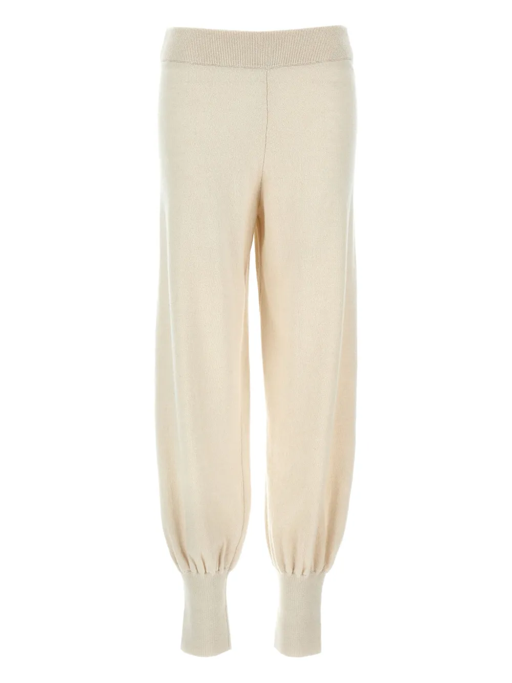 Max Mara Heberis ribbed-waistband cuffed trousers Beige