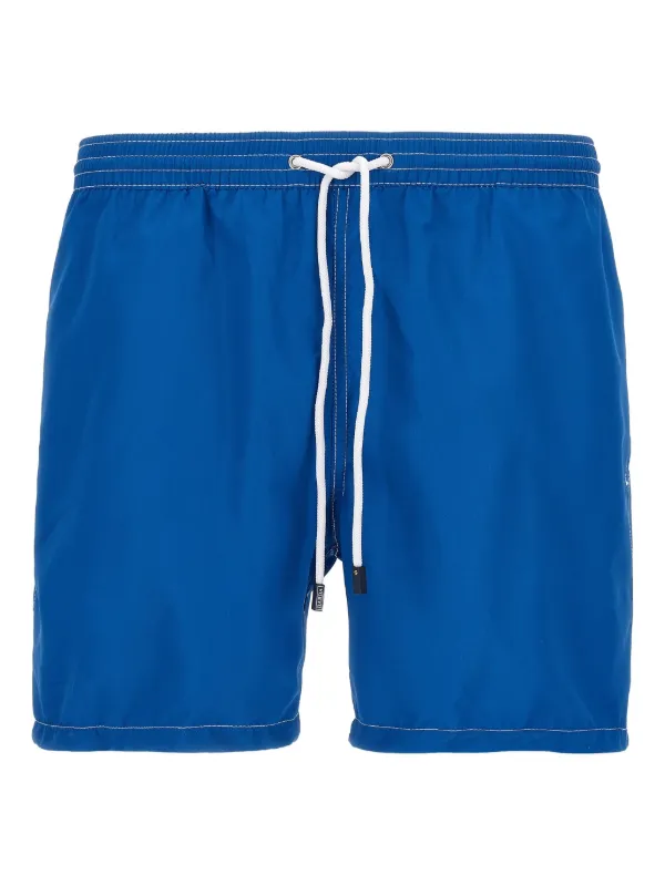 Barba Drawstring-waist Swim Shorts in Blue