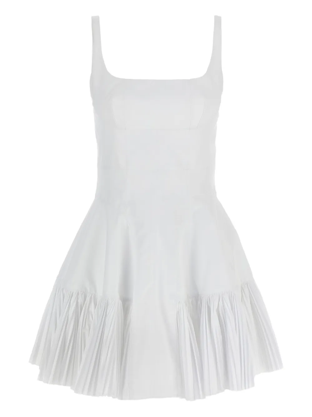 pleated mini dress