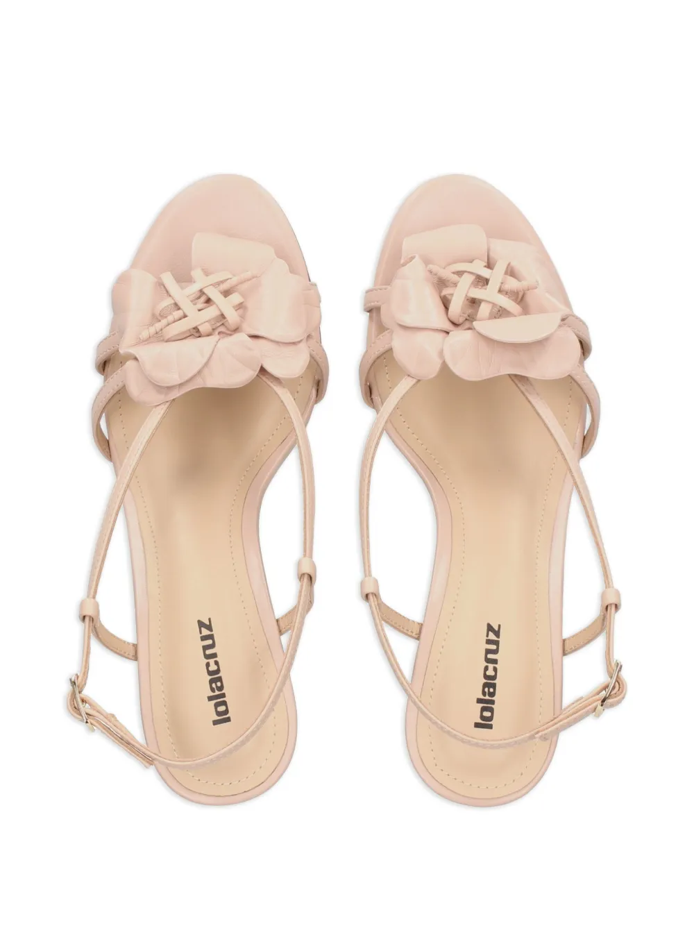 Lola Cruz 65 mm leren pumps met hak Beige