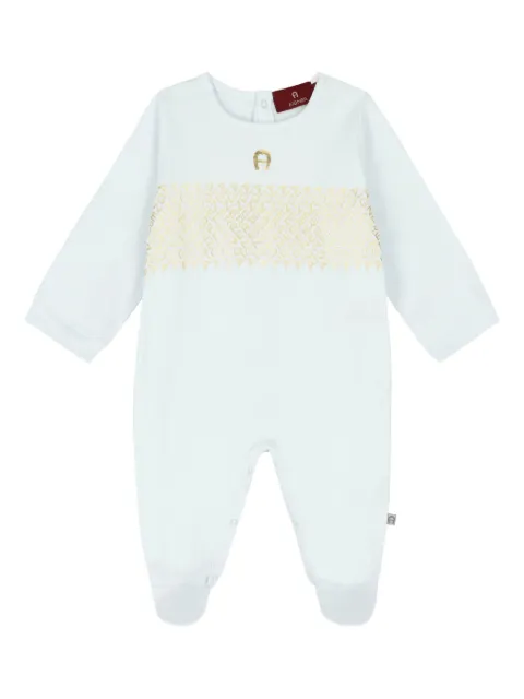 Aigner Kids logo-pattern long-sleeved babygrow