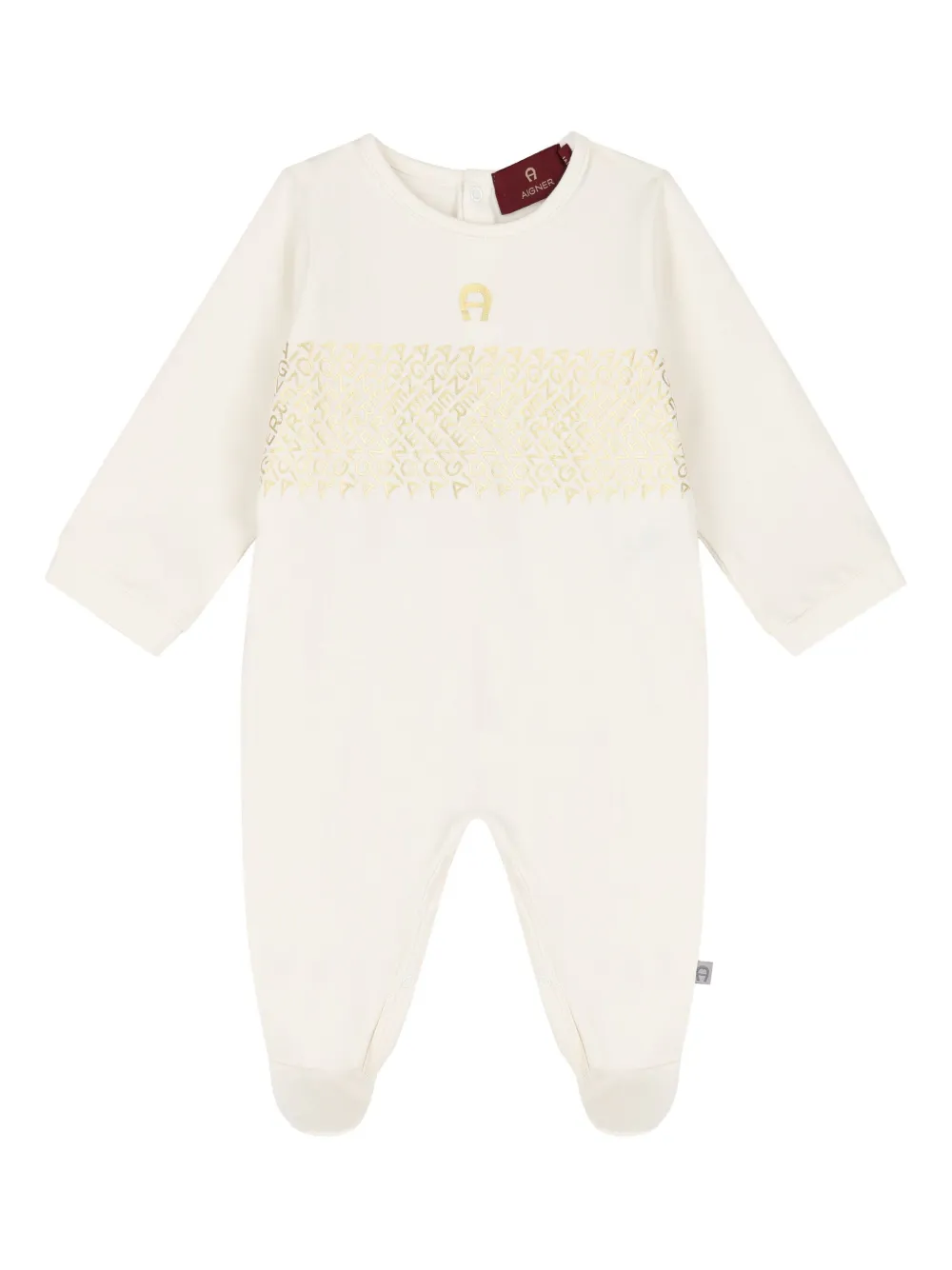 Aigner Kids Romper met logoprint Beige