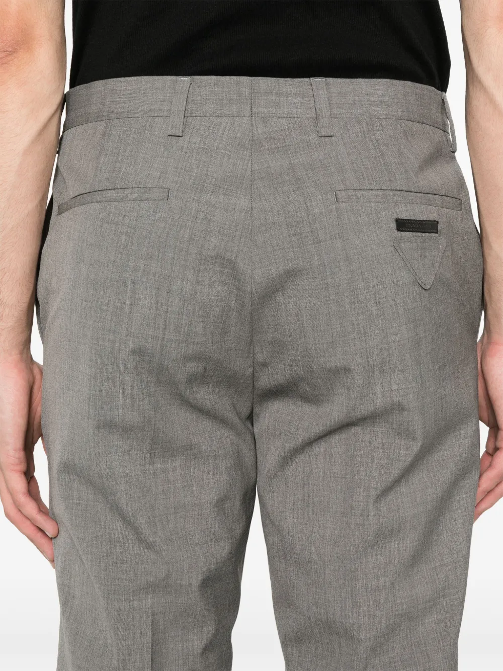 Prada Cropped broek van scheerwol Grijs