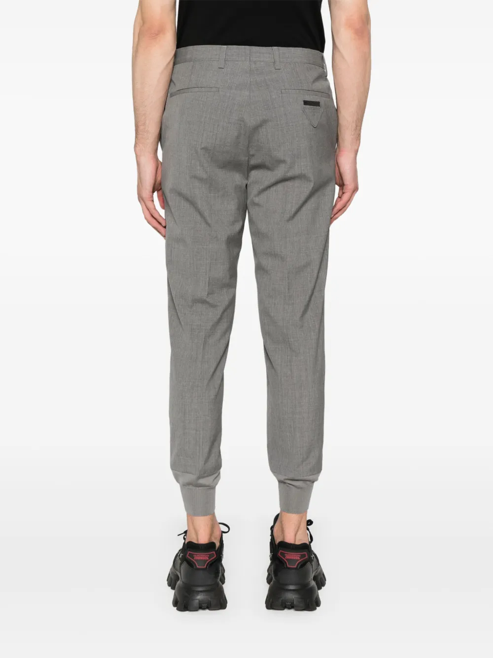 Prada Cropped broek van scheerwol Grijs
