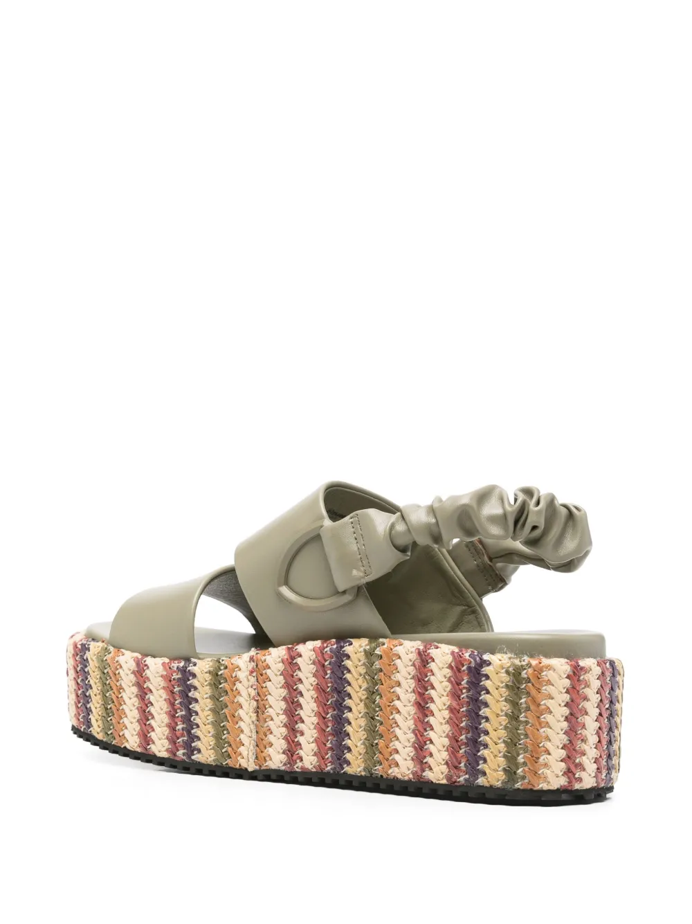 Blauer 50mm striped heeled sandals Green