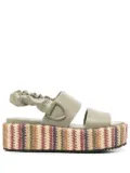Blauer 50mm striped heeled sandals - Green