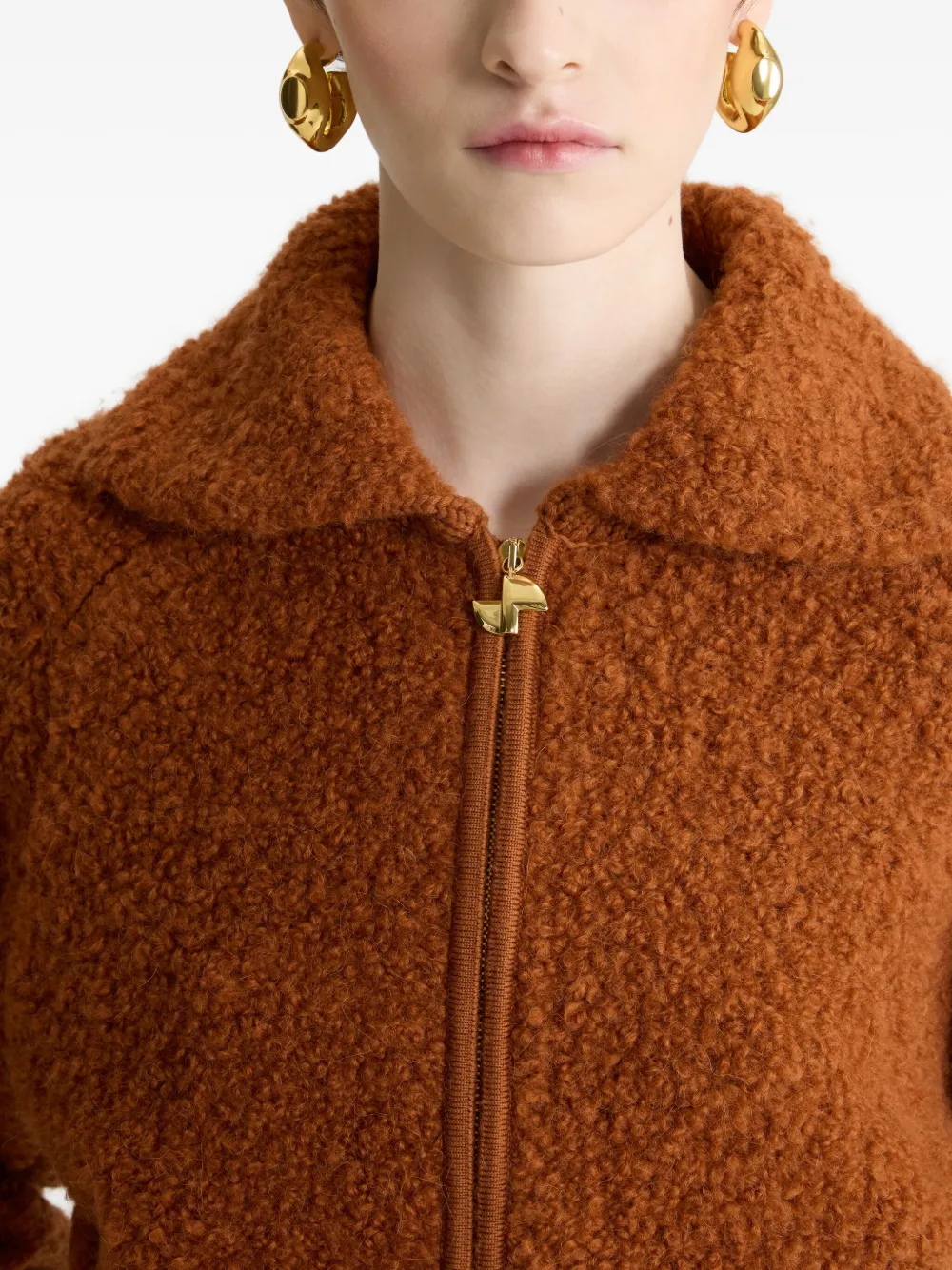 Patou Bouclé jack met rits Bruin