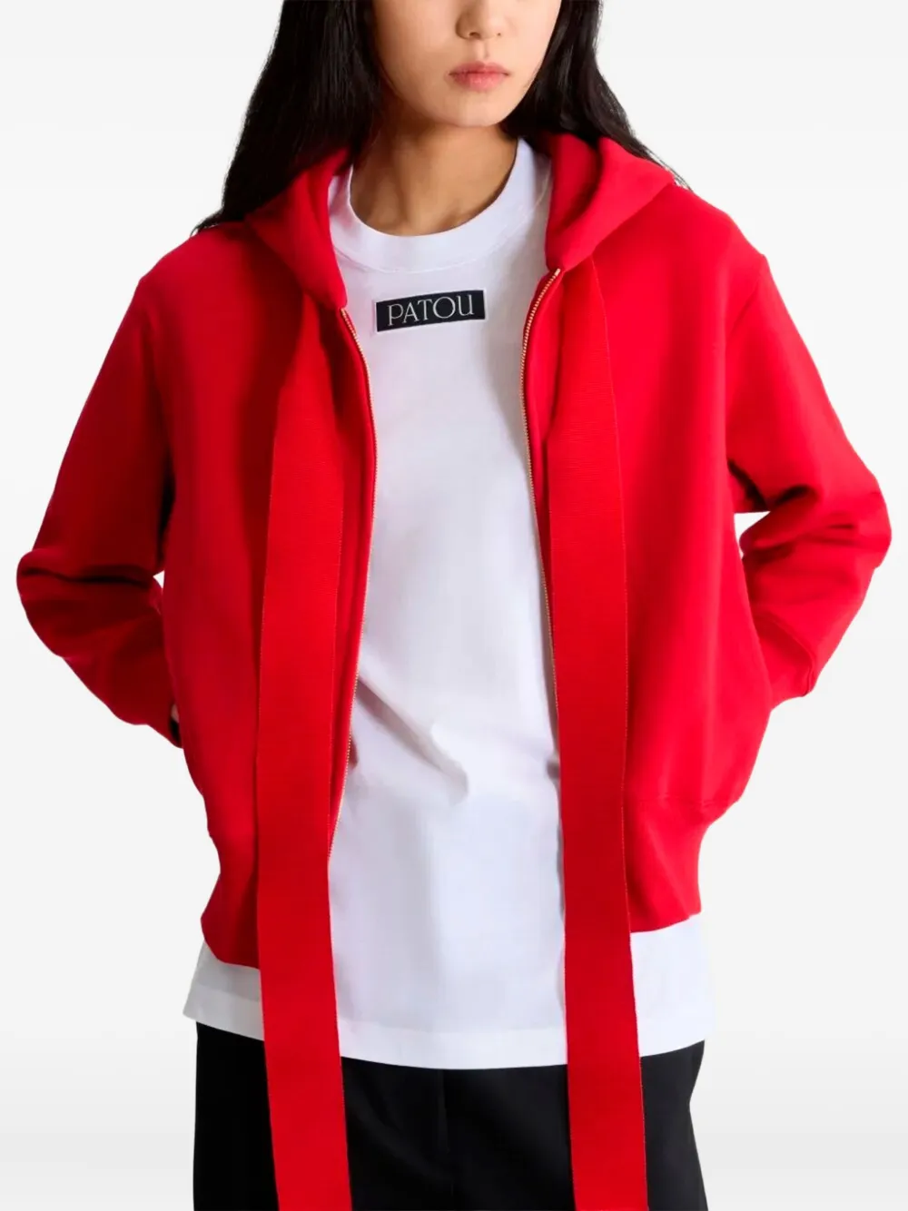 Patou Hoodie met geborduurd logo Rood