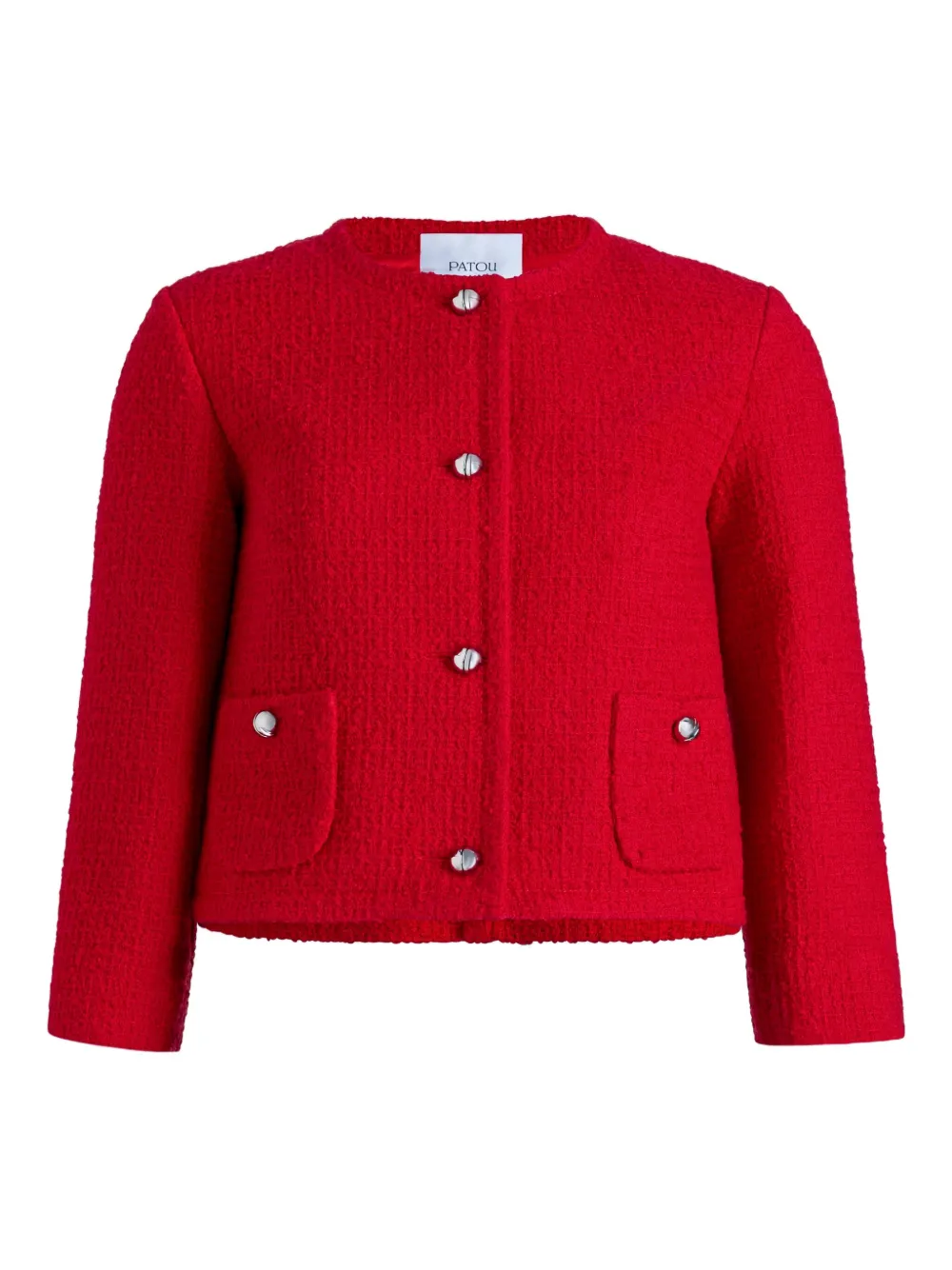 Patou collarless tweed jacket | Red | Image 1
