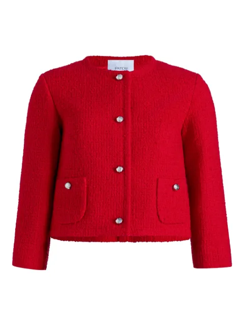 Patou collarless tweed jacket