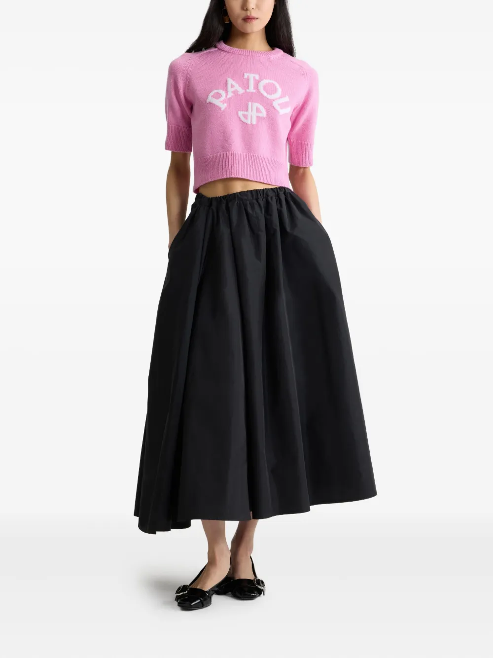 Patou Trui met logo-intarsia en lint Roze