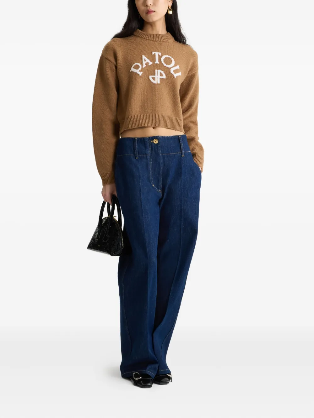 Patou intarsia-logo jumper Bruin