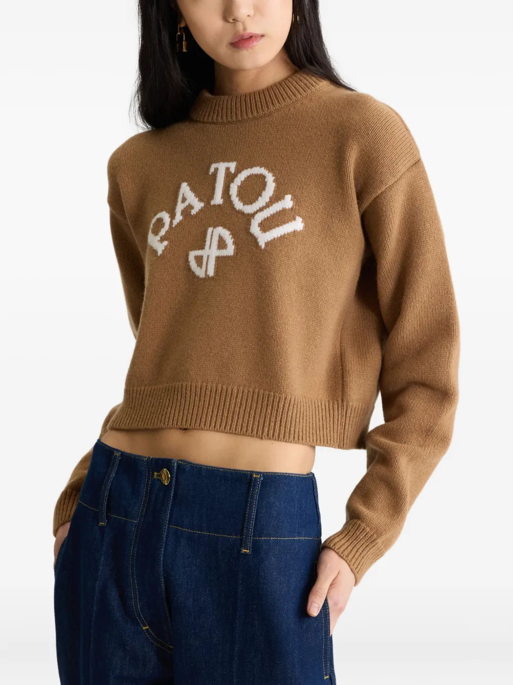 Patou intarsia-logo jumper Bruin