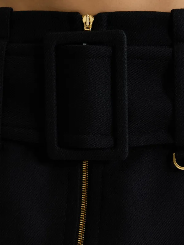 Patou パトゥ　ベルデットミニスカート Patou ベルテッド ミニスカート | ブラック | FARFETCH JP