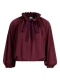Patou ruffled satin blouse - Red