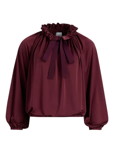 Patou ruffled satin blouse