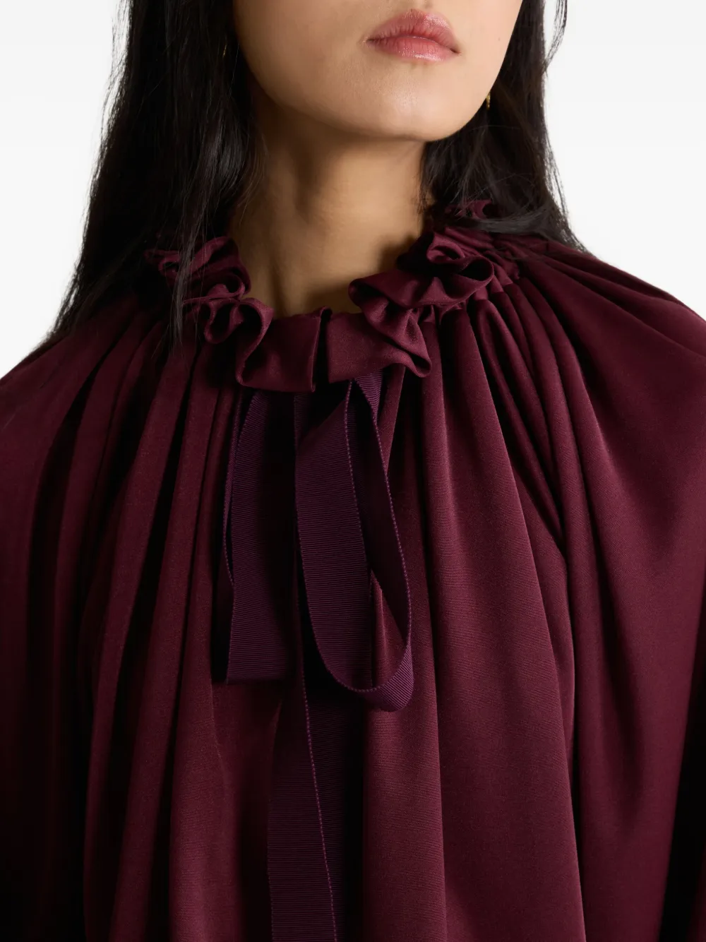 Patou Blouse met ruches Rood