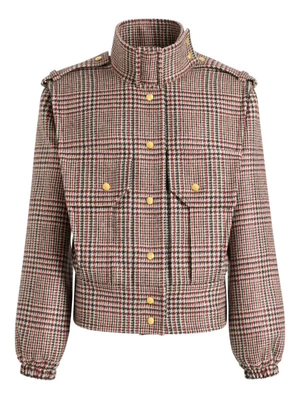 PATOU フランネルボンバージャケット Patou チェック ボンバージャケット | レッド | FARFETCH JP