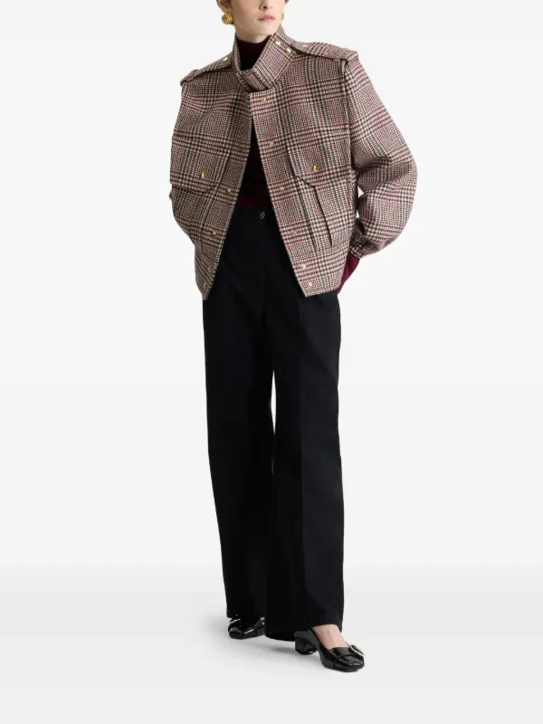 PATOU フランネルボンバージャケット Patou チェック ボンバージャケット | レッド | FARFETCH JP