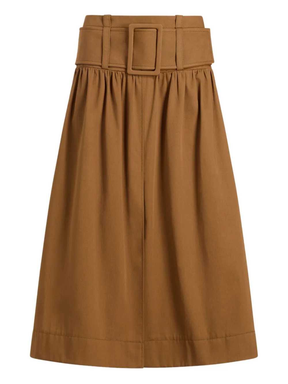 Patou Belted Gathered Skirt In Brown