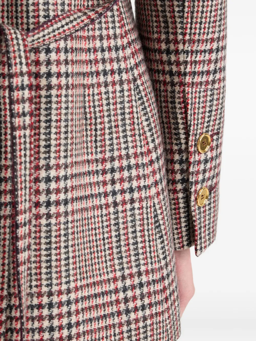 Patou Geruite blazer met riem Beige
