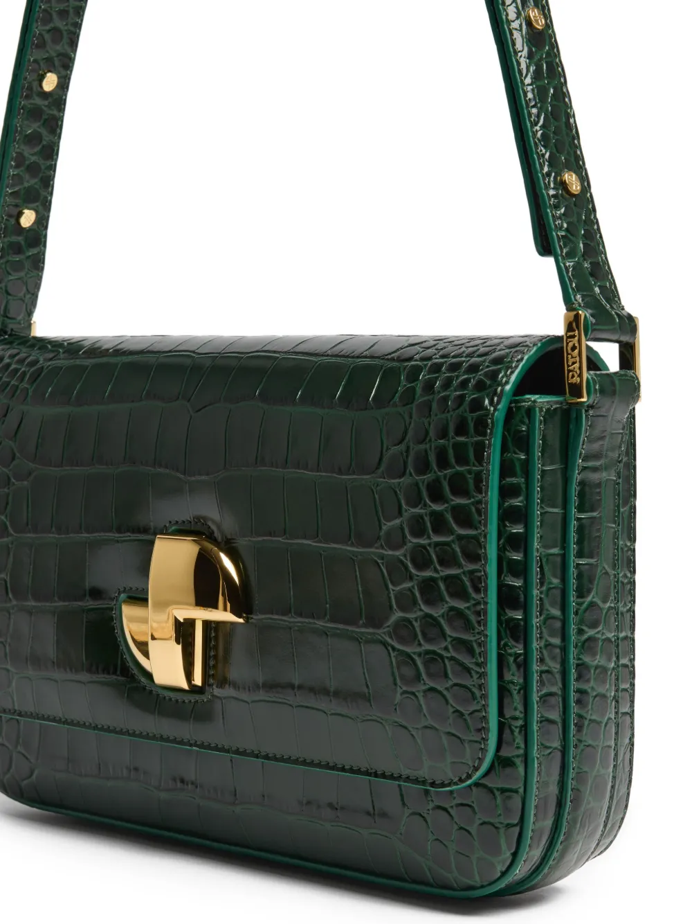 Patou Le Lock tas met krokodillenprint - Groen