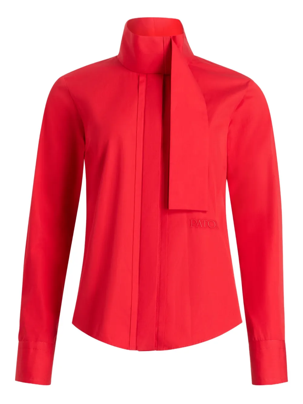 Patou Tie-neck Cotton-poplin Blouse In Red
