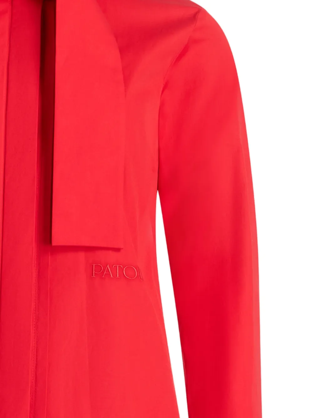 Patou Tie-neck Cotton-poplin Blouse In Red