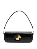 Patou Le Lock crocodile-embossed shoulder bag - Black