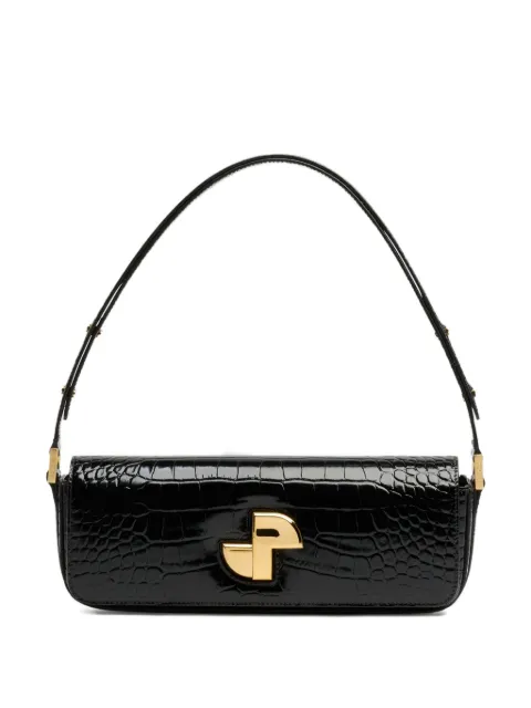 Patou Le Lock crocodile-embossed shoulder bag